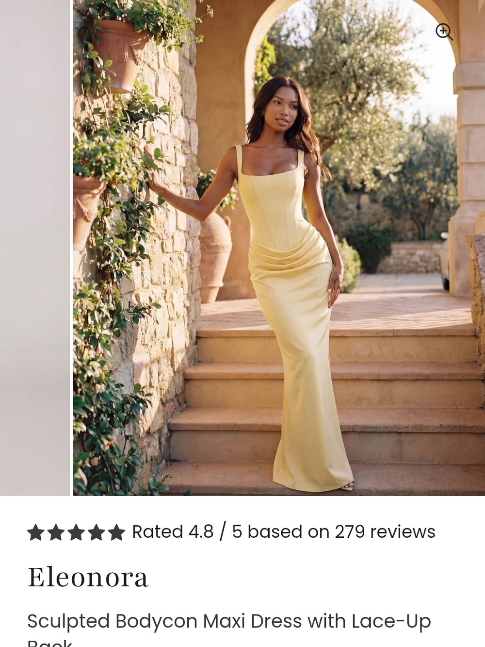 Almond Muse Sculpted Bodycon Maxi Dress in Pale Yellow